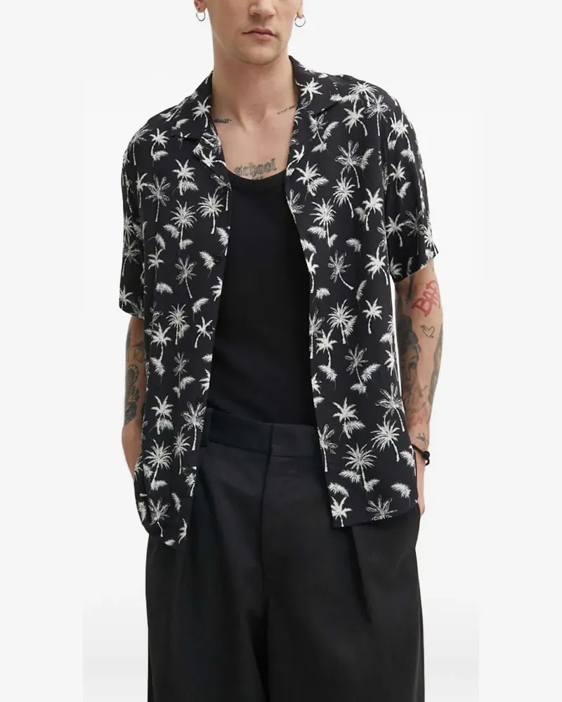 The Kooples Hemd mit Palmen-Print - Schwarz Schwarz