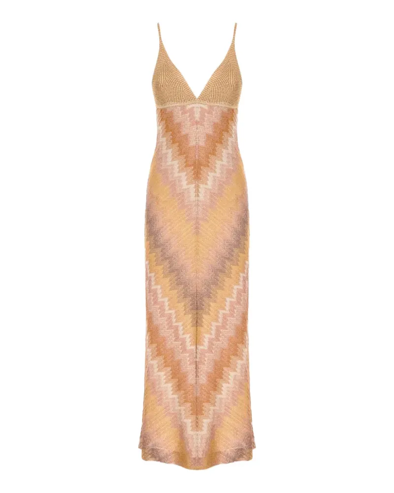 Missoni V-neck chevron dress - Nude Nude