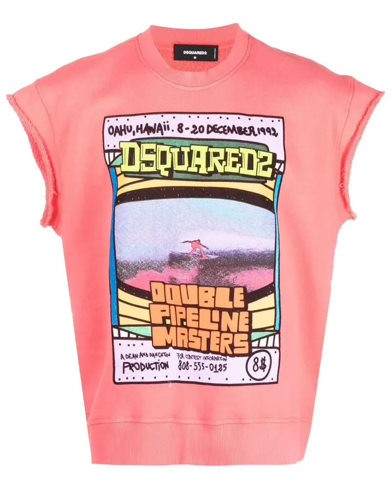 Dsquared2 Ärmelloses Sweatshirt mit Print - Rosa Rosa
