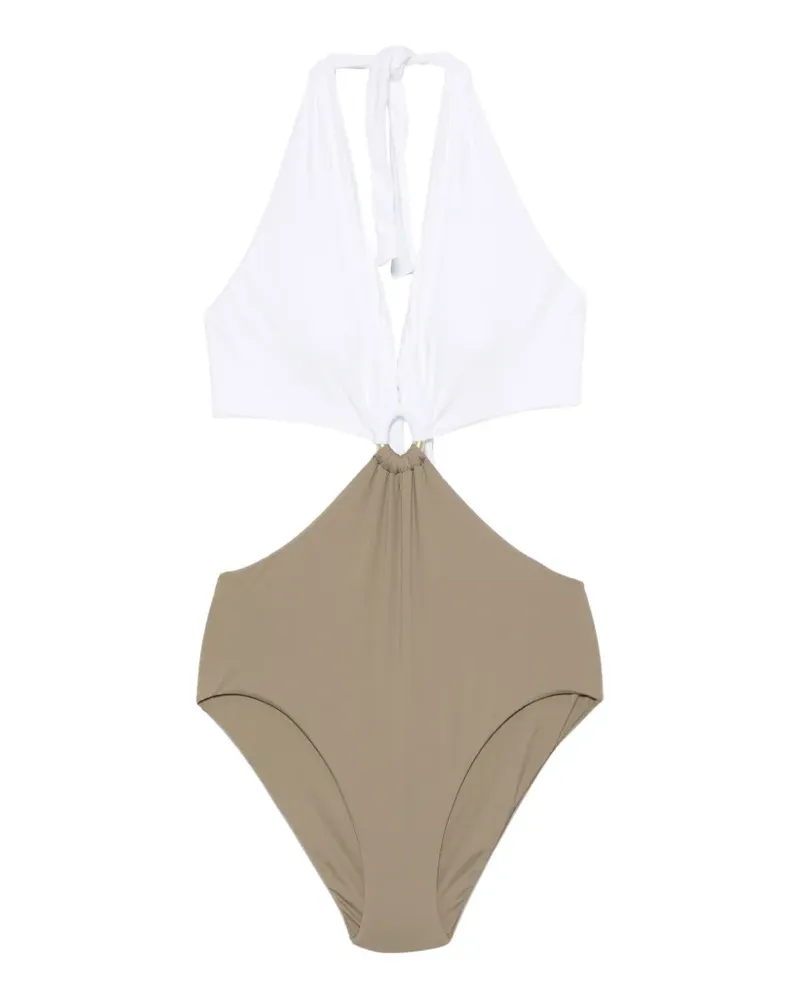 FISICO-Cristina Ferrari cut-out ring-detail swimsuit - Weiß Weiß