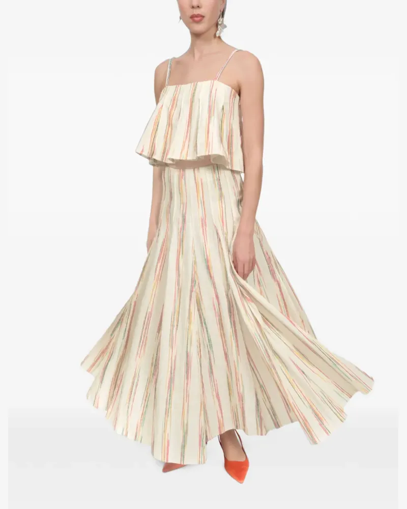 Rosie Assoulin Million Pleats striped maxi skirt - Nude Nude