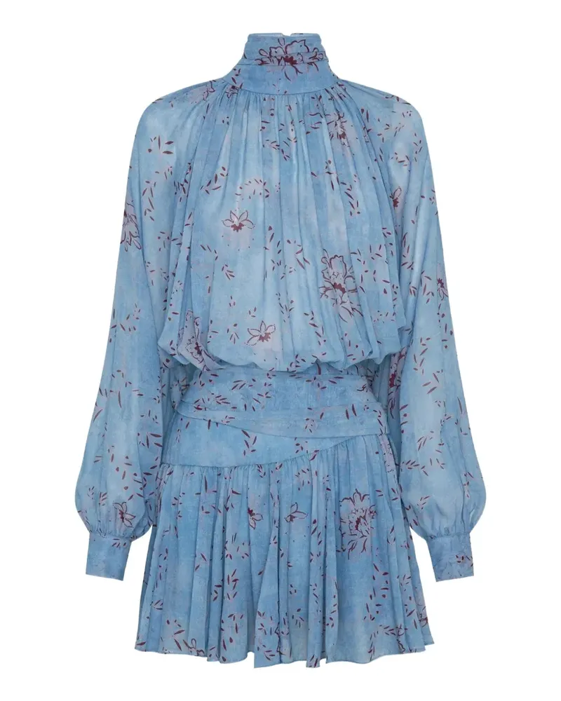 NICHOLAS Minikleid mit Blumen-Print - Blau Blau