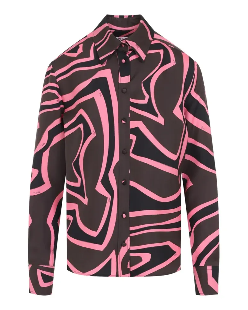 Emilio Pucci Seidenhemd mit Iride-Print - Braun Braun
