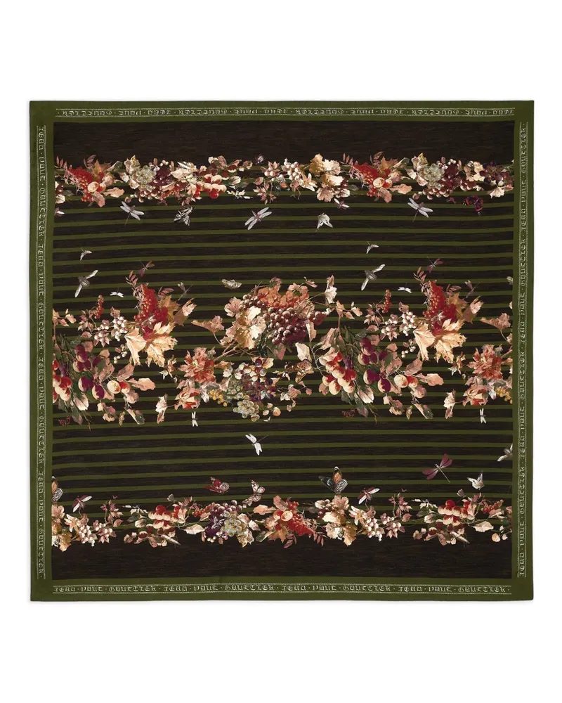 Jean Paul Gaultier striped floral scarf - Braun Braun
