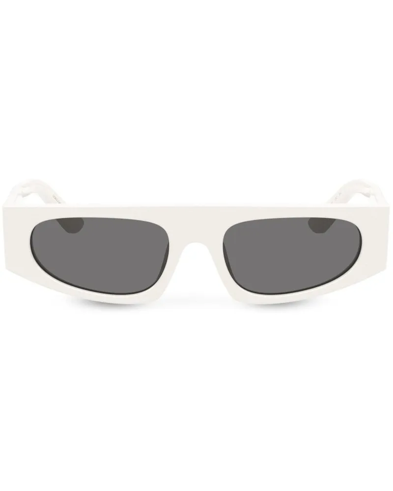 Dolce & Gabbana Eckige DG Crossed Sonnenbrille - Weiß Weiß