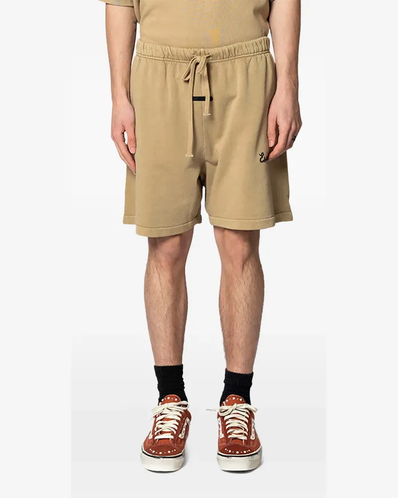 Fear of God logo-print cotton shorts - Nude Nude