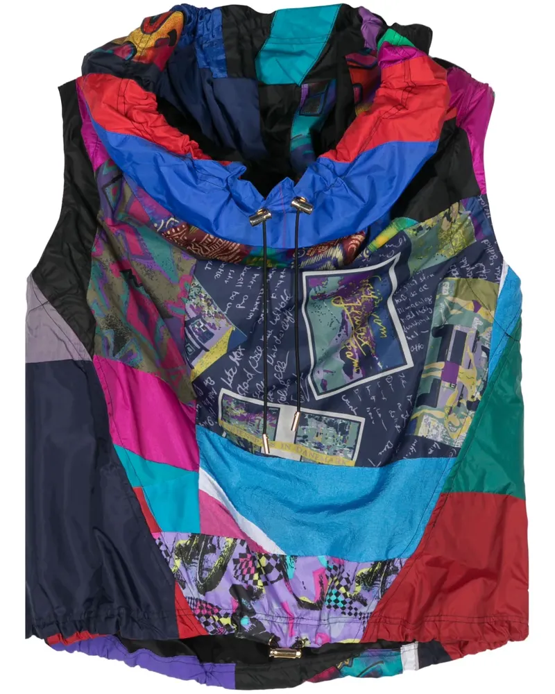 AZ FACTORY Ärmelloser Patchwork-Kapuzenpullover - Rot Rot