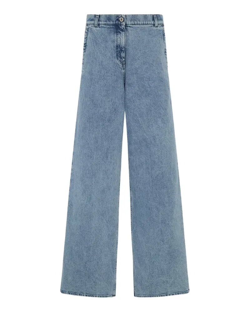 Another Tomorrow Carpenter Wide-Leg-Jeans - Blau Blau