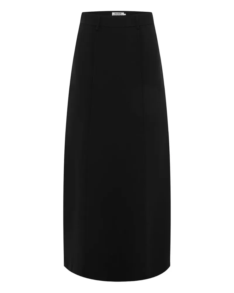 Maison Essentiele pintuck maxi skirt - Schwarz Schwarz