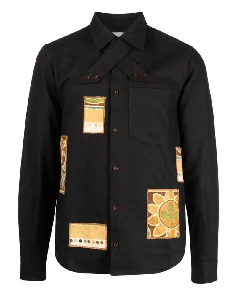 Bethany Williams Hemd im Patchwork-Look - Schwarz Schwarz