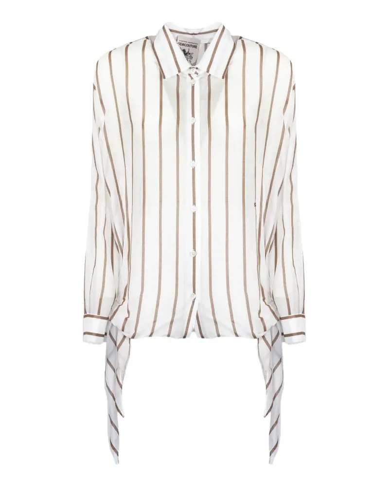 Semicouture striped asymmetrical shirt - Weiß Weiß