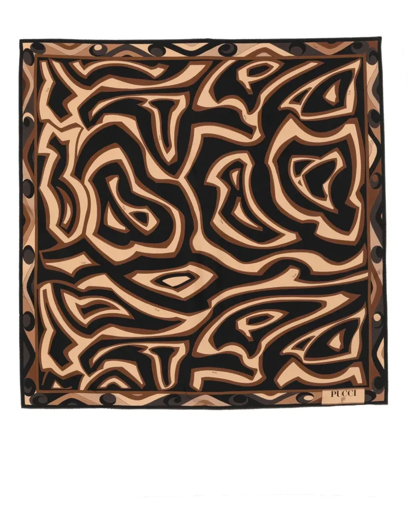 Emilio Pucci Schal mit abstraktem Muster - Schwarz Schwarz