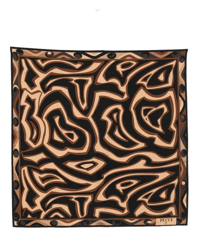 Emilio Pucci abstract-pattern scarf - Schwarz Schwarz