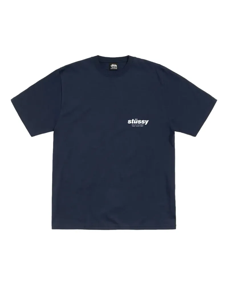 Stüssy Rollers T-Shirt mit grafischem Print - Blau Blau