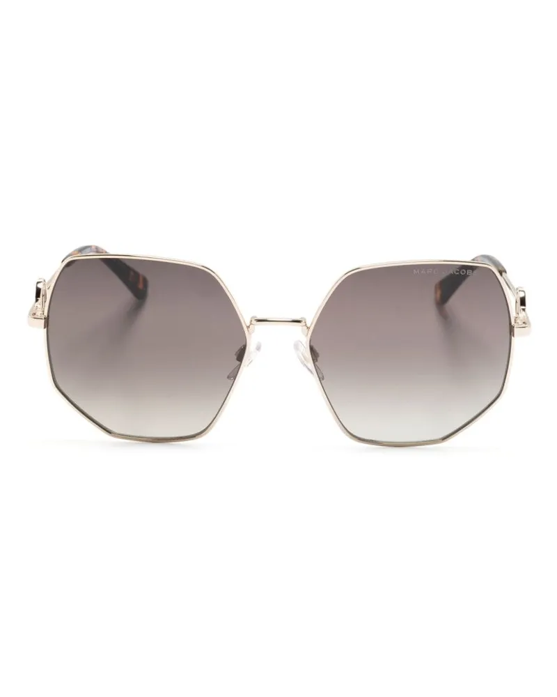 Marc Jacobs Sonnenbrille mit geometrischem Gestell Gold