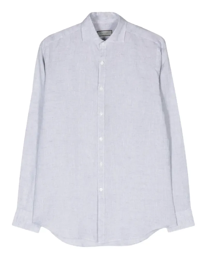 Canali spread-collar long-sleeve shirt - Blau Blau