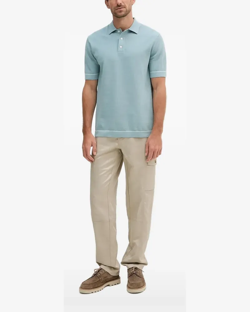 Hackett Poloshirt aus geripptem Strick - Blau Blau