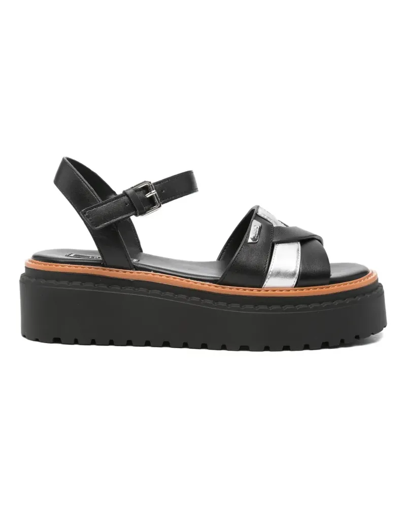 Liu Jo logo-plaque sandals - Schwarz Schwarz