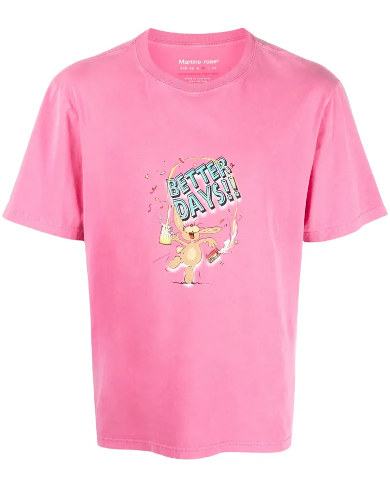 Martine Rose T-Shirt mit Slogan-Print - Rosa Rosa