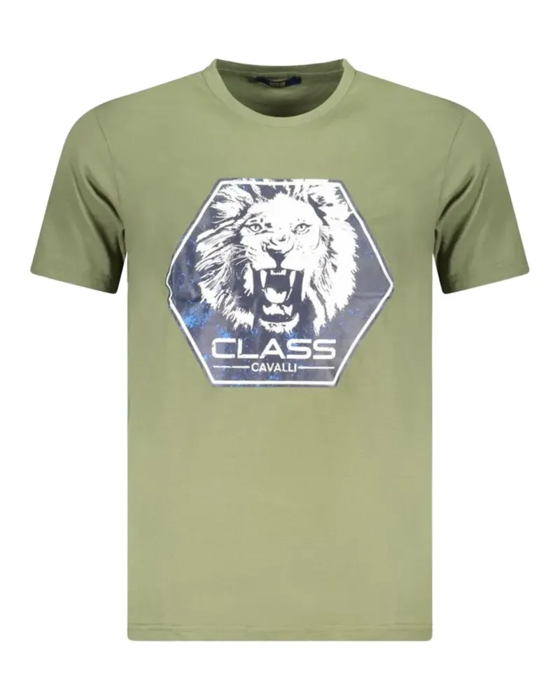 Roberto Cavalli lion-print T-shirt - Grün Grün