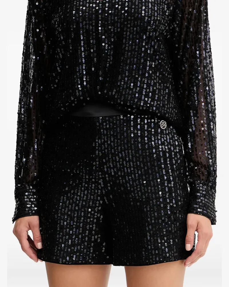 Karl Lagerfeld Shorts mit Pailletten - Schwarz Schwarz