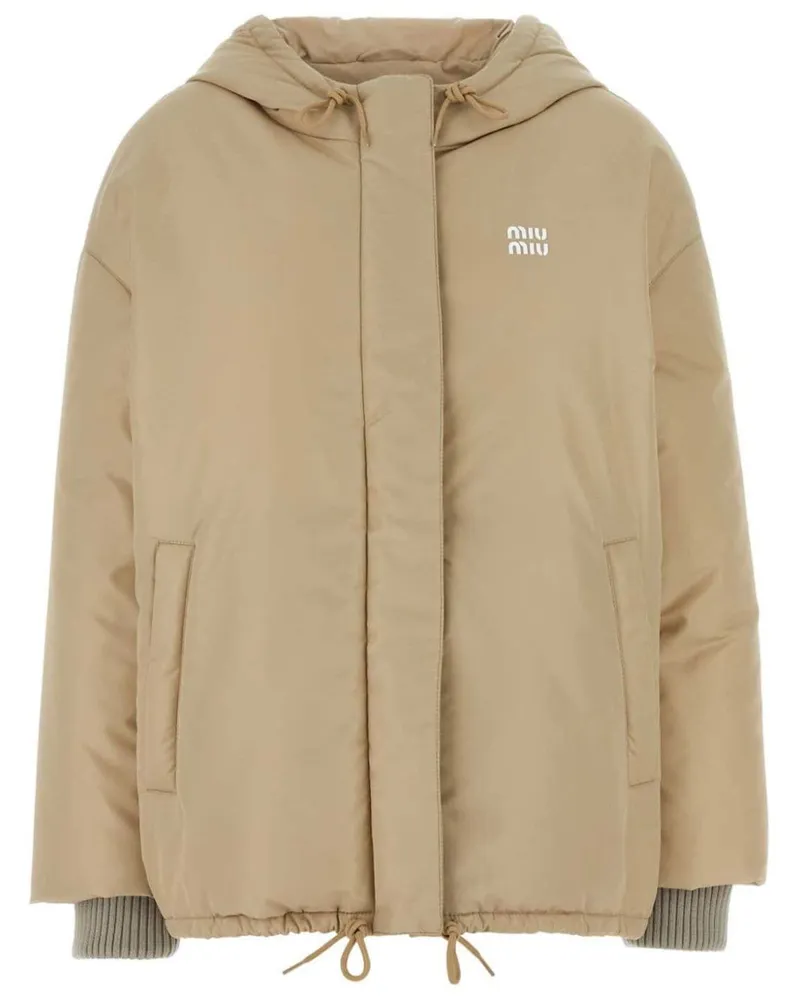 Miu Miu Daunenjacke mit Kapuze - Nude Nude