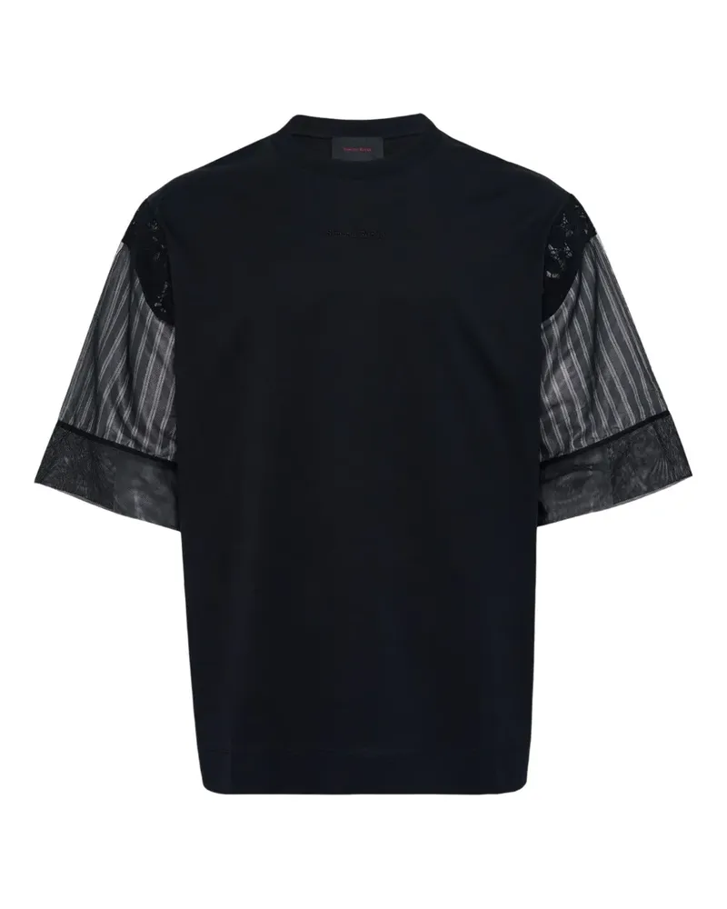 Simone Rocha Gestreiftes T-Shirt - Schwarz Schwarz