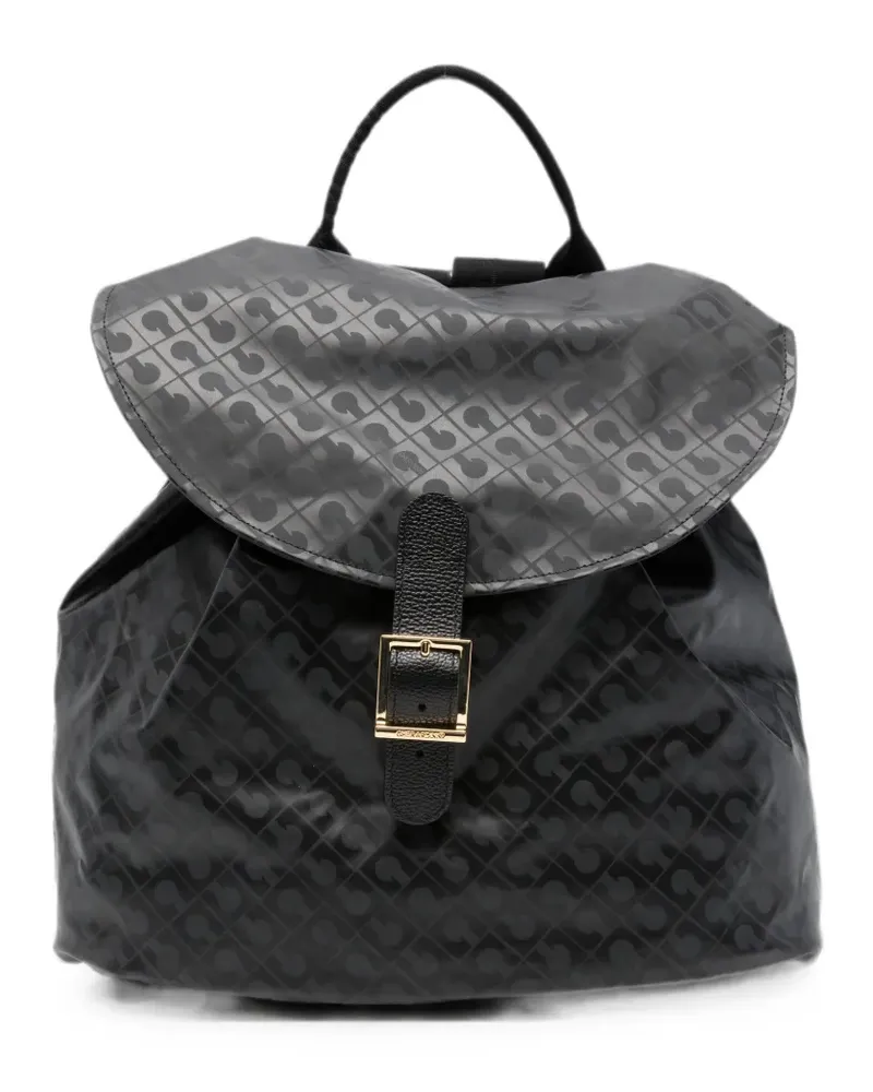 Gherardini logo-print buckle-fastening backpack - Schwarz Schwarz