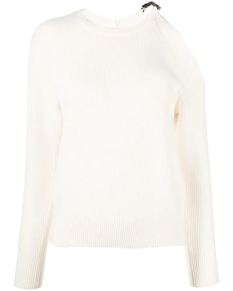 Michael Kors Gerippter Pullover mit Cut-Outs - Weiß Weiß