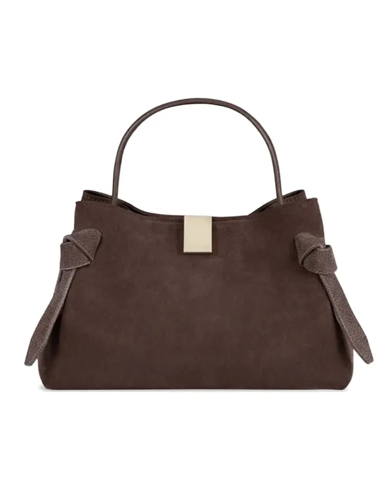 YUZEFI Gyoza mini leather tote bag - Braun Braun