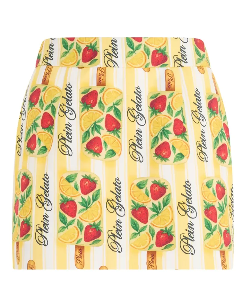 Philipp Plein striped-detail mini skirt - Gelb Gelb