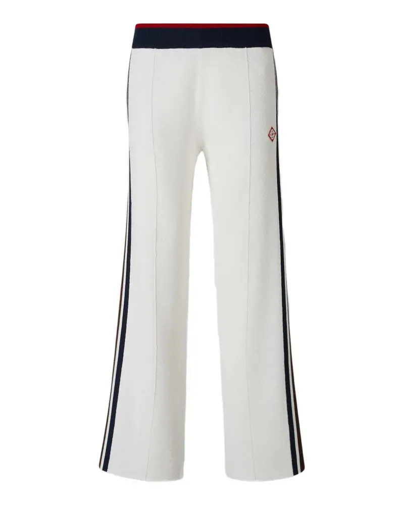 Casablanca Paris Café Cultural Stripe Jogginghose mit Logo - Weiß Weiß