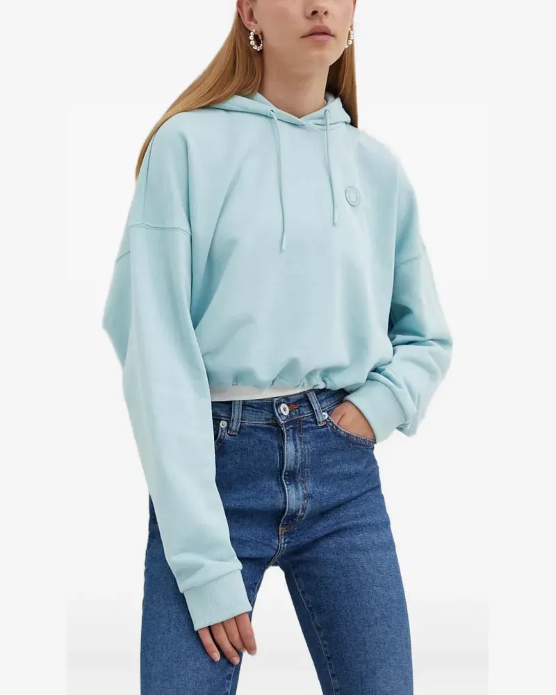HUGO BOSS Hoodie mit Logo-Patch - Blau Blau