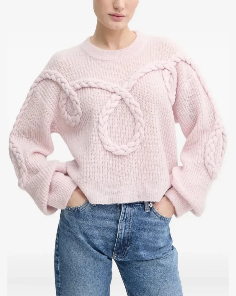 MUNTHE Pullover mit geflochtenem Detail - Rosa Rosa