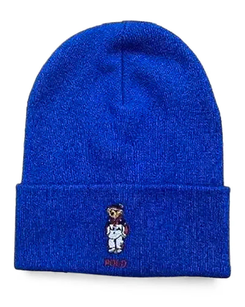 Ralph Lauren 2022 Olympics Polo Bear embroidered beanie hat - Blau Blau
