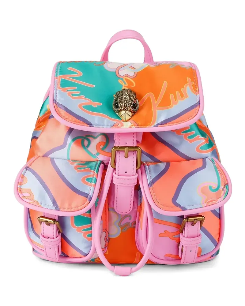Kurt Geiger logo-print Eagle-plaque backpack - Orange Orange