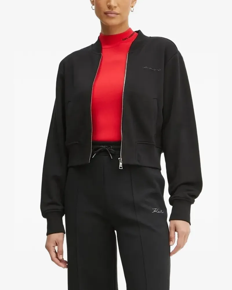 Karl Lagerfeld Sweatshirt mit Reißverschluss - Schwarz Schwarz