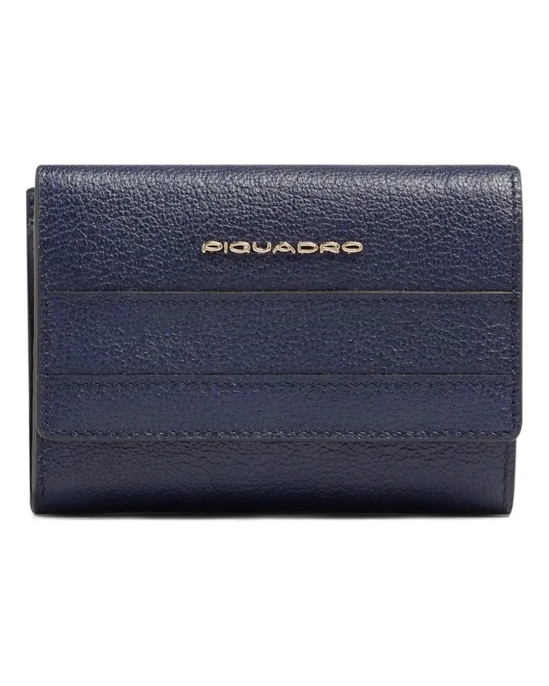 Piquadro leather trifold wallet - Blau Blau