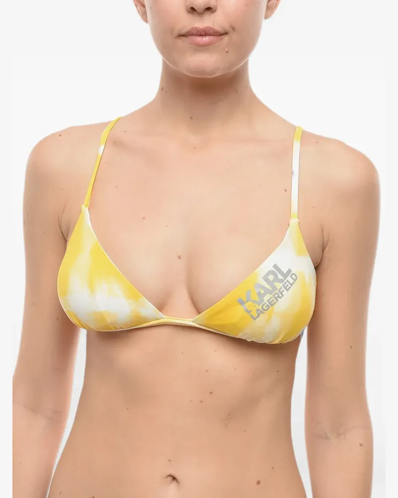 Karl Lagerfeld Bikinioberteil mit Batikmuster - Gelb Gelb