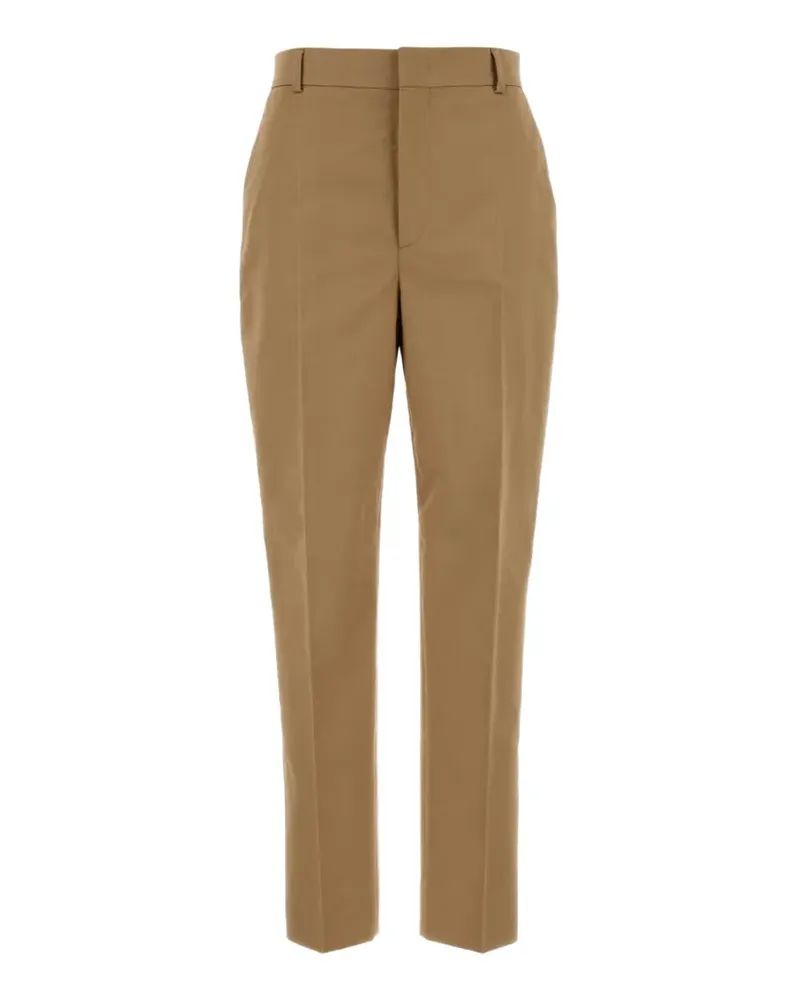 Moschino pressed-crease cotton trousers - Nude Nude