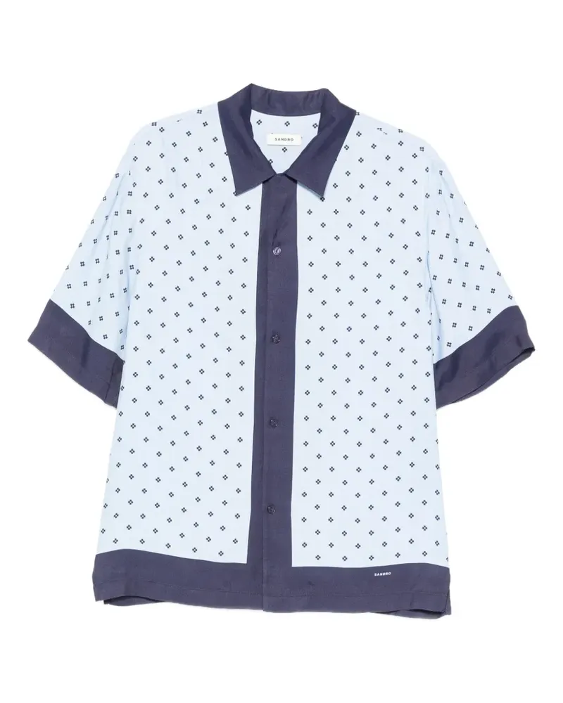 Sandro Hemd mit Monogrammmuster - Blau Blau