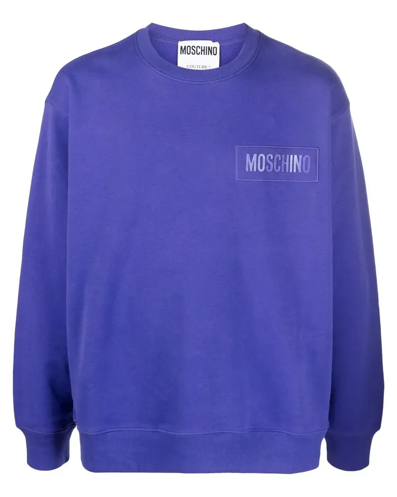 Moschino Sweatshirt mit Logo-Patch - Blau Blau