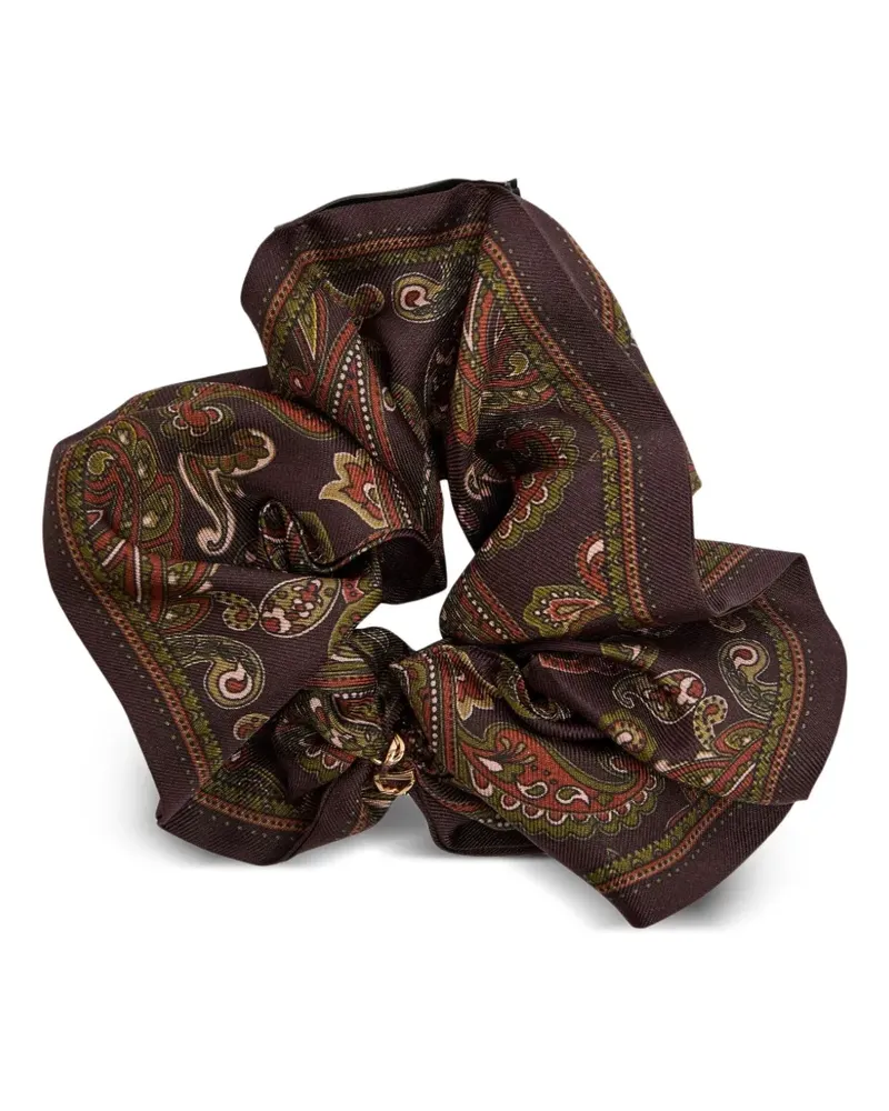 Saint Laurent Haargummi aus Seide mit Paisleymuster - Braun Braun