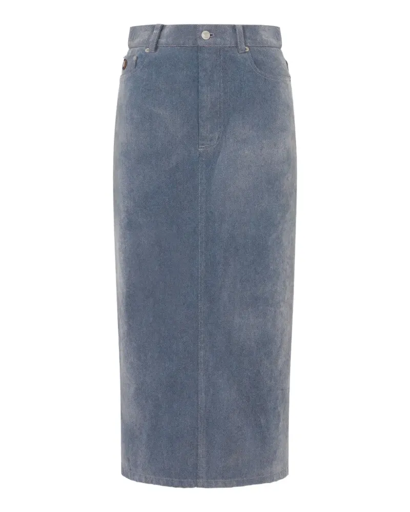 Moschino Gerader Jeans-Midirock mit Knopfverschluss - Blau Blau