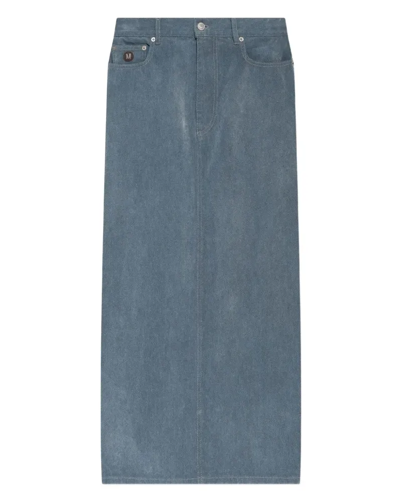 Moschino Gerader Jeans-Midirock mit Knopfverschluss - Blau Blau