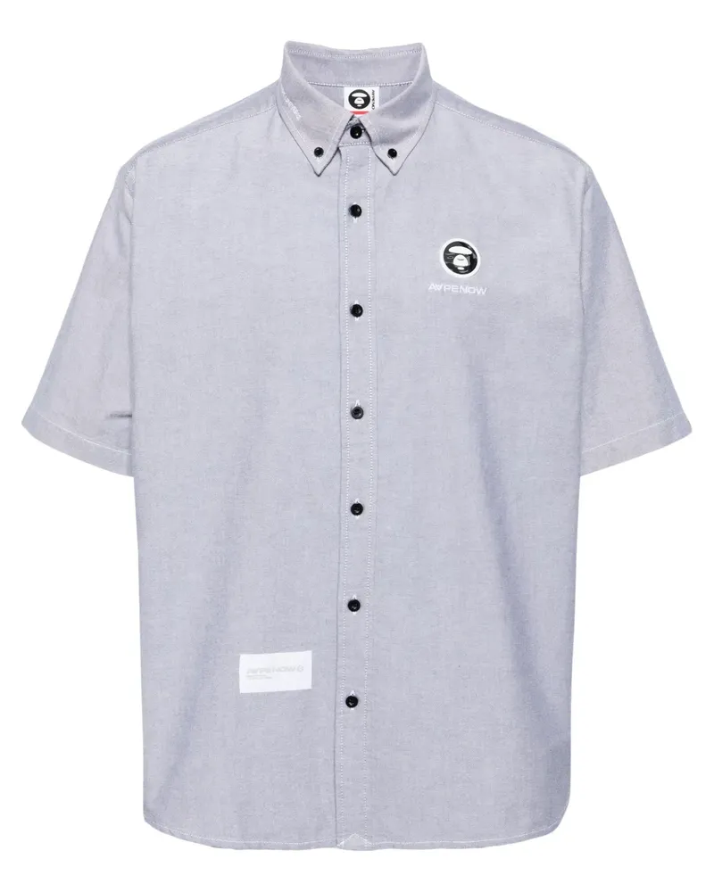 BAPE Hemd mit Logo-Applikation - Grau Grau