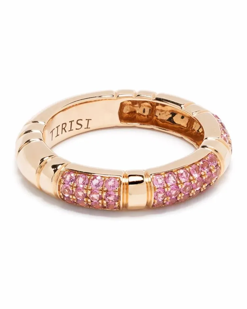 TIRISI 18kt Amsterdam Rotgoldring mit Quarz - Rosa Rosa
