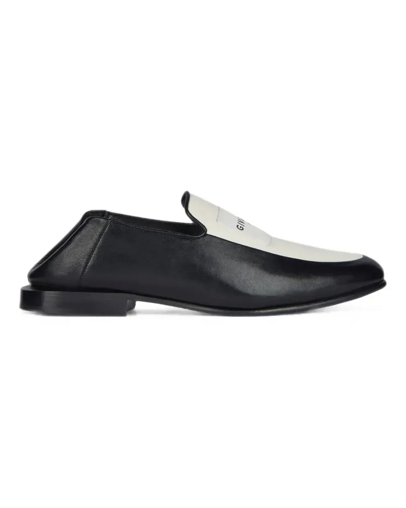 Givenchy Label Loafer aus Leder und Canvas - Schwarz Schwarz