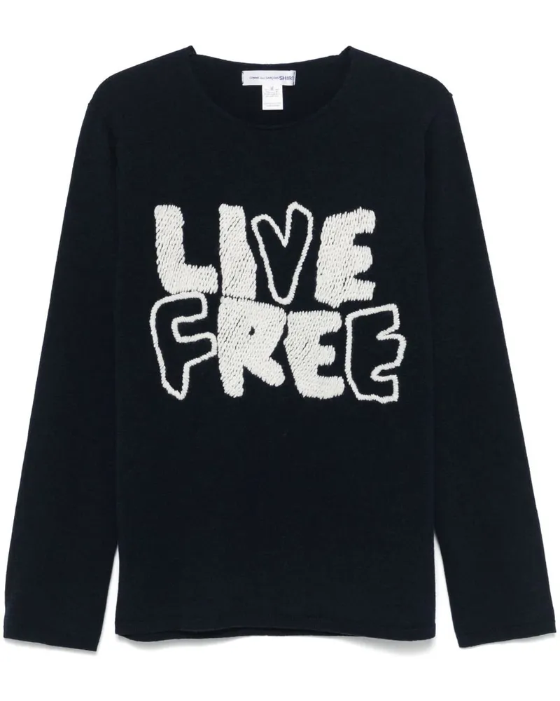 Comme des Garçons x Fred Perry Live Free Pullover - Blau Blau