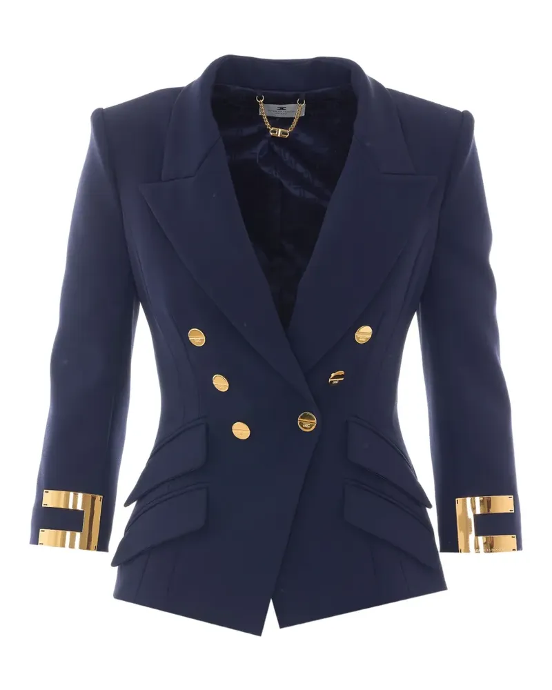 Elisabetta Franchi double-breasted logo-cuff jacket - Blau Blau